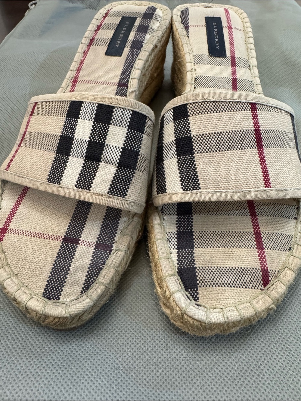 Burberry Plaid Espadrille Sandals - Picture 2 of 9